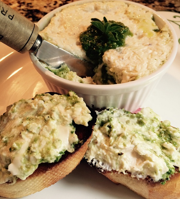 Creamy Pesto Cheese Spread